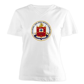 MCTEC - A01 - 04 - Marine Corps Training and Education Command - Women's V-Neck T-Shirt