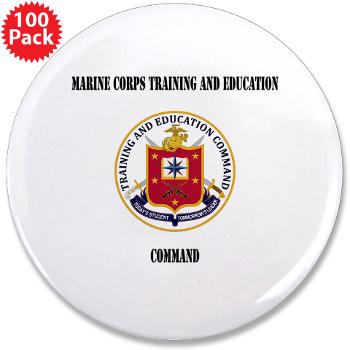 MCTEC - M01 - 01 - Marine Corps Training and Education Command with Text - 3.5" Button (100 pack) - Click Image to Close
