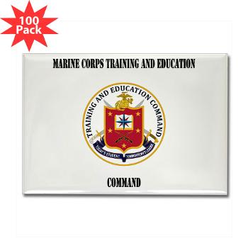 MCTEC - M01 - 01 - Marine Corps Training and Education Command with Text - Rectangle Magnet (100 pack) - Click Image to Close