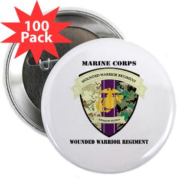 MCWWR - M01 - 01 - Marine Corps Wounded Warrior Regiment with Text - 2.25" Button (100 pack) - Click Image to Close