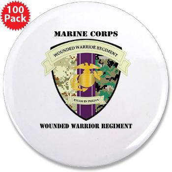 MCWWR - M01 - 01 - Marine Corps Wounded Warrior Regiment with Text - 3.5" Button (100 pack) - Click Image to Close