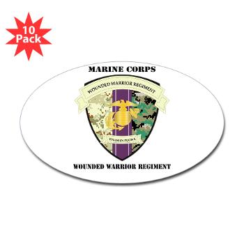 MCWWR - M01 - 01 - Marine Corps Wounded Warrior Regiment with Text - Sticker (Oval 10 pk)