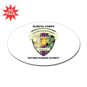 MCWWR - M01 - 01 - Marine Corps Wounded Warrior Regiment with Text - Sticker (Oval 50 pk)