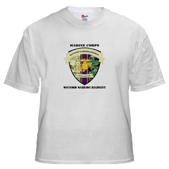MCWWR - A01 - 04 - Marine Corps Wounded Warrior Regiment with Text - White T-Shirt - Click Image to Close