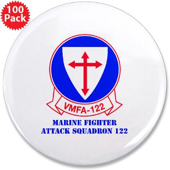 MFAS122 - M01 - 01 - Marine Fighter Attack Squadron 122 with text - 3.5" Button (100 pack)