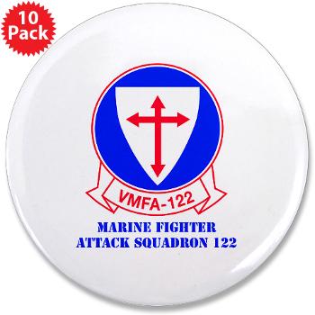 MFAS122 - M01 - 01 - Marine Fighter Attack Squadron 122 with text - 3.5" Button (10 pack)