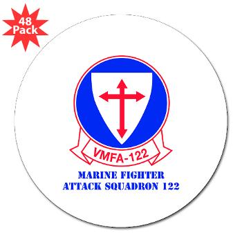 MFAS122 - M01 - 01 - Marine Fighter Attack Squadron 122 with text - 3" Lapel Sticker (48 pk)