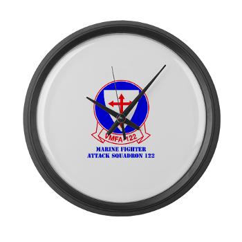 MFAS122 - M01 - 03 - Marine Fighter Attack Squadron 122 with text - Large Wall Clock