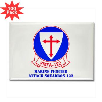MFAS122 - M01 - 01 - Marine Fighter Attack Squadron 122 with text - Rectangle Magnet (100 pack)