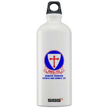 MFAS122 - M01 - 03 - Marine Fighter Attack Squadron 122 with text - Sigg Water Bottle 1.0L - Click Image to Close