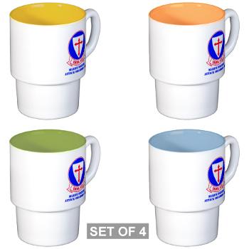 MFAS122 - M01 - 03 - Marine Fighter Attack Squadron 122 with text - Stackable Mug Set (4 mugs)