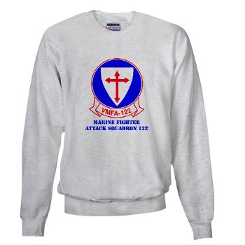 MFAS122 - A01 - 03 - Marine Fighter Attack Squadron 122 with text - Sweatshirt - Click Image to Close