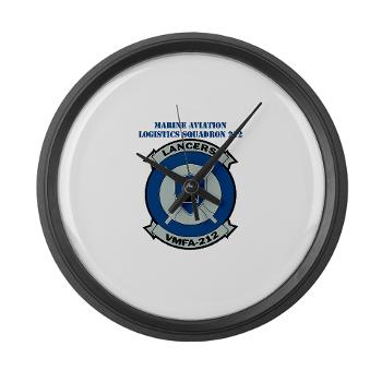 MFAS212 - A01 - 01 - Marine Fighter Attack Squadron 212 with Text - Large Wall Clock