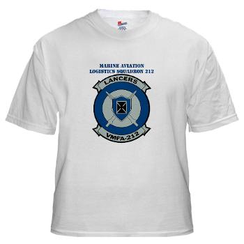 MFAS212 - A01 - 01 - Marine Fighter Attack Squadron 212 with Text - White T-Shirt