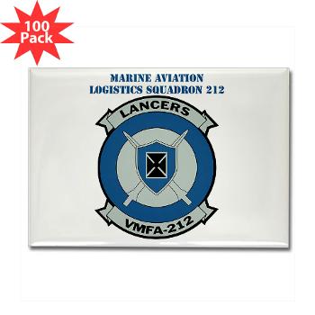 MFAS212 - A01 - 01 - Marine Fighter Attack Squadron 212 with Text - Rectangle Magnet (100 pack)