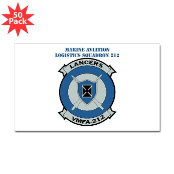 MFAS212 - A01 - 01 - Marine Fighter Attack Squadron 212 with Text - Sticker (Rectangle 50 pk)
