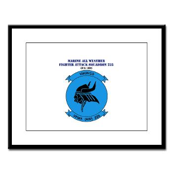 MAWFAS225 - A01 - 01 - USMC - Marine All Wx F/A Squadron 225 (FA/18D)with Text - Large Framed Print