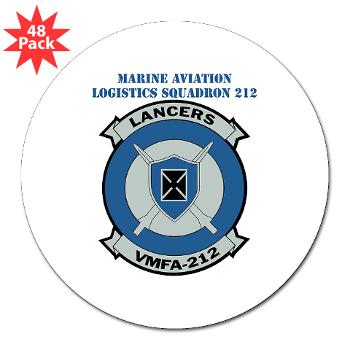 MFAS212 - A01 - 01 - Marine Fighter Attack Squadron 212 with Text - 3" Lapel Sticker (48 pk) - Click Image to Close