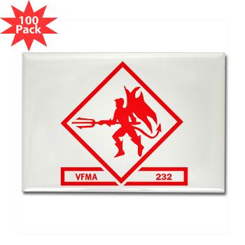 MFAS232 - M01 - 01 - Marine F/A Squadron 232(F/A-18C) Rectangle Magnet (100 pack) - Click Image to Close