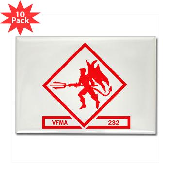 MFAS232 - M01 - 01 - Marine F/A Squadron 232(F/A-18C) Rectangle Magnet (10 pack)