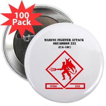 MFAS232 - M01 - 01 - Marine F/A Squadron 232(F/A-18C) with Text 2.25" Button (100 pack) - Click Image to Close