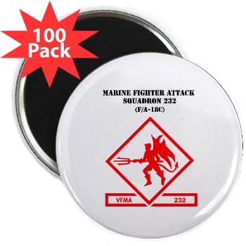 MFAS232 - M01 - 01 - Marine F/A Squadron 232(F/A-18C) with Text 2.25" Magnet (100 pack)