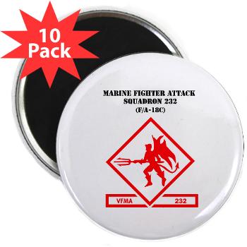 MFAS232 - M01 - 01 - Marine F/A Squadron 232(F/A-18C) with Text 2.25" Magnet (10 pack)