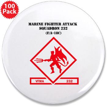 MFAS232 - M01 - 01 - Marine F/A Squadron 232(F/A-18C) with Text 3.5" Button (100 pack)