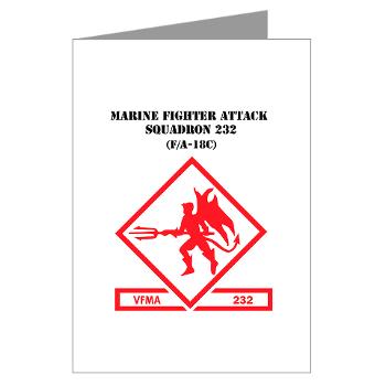 MFAS232 - M01 - 02 - Marine F/A Squadron 232(F/A-18C) with Text Greeting Cards (Pk of 20) - Click Image to Close