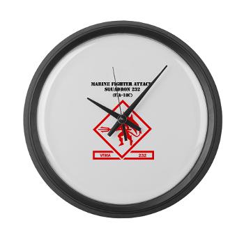 MFAS232 - M01 - 03 - Marine F/A Squadron 232(F/A-18C) with Text Large Wall Clock