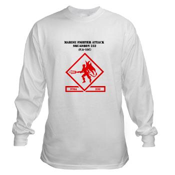 MFAS232 - A01 - 03 - Marine F/A Squadron 232(F/A-18C) with Text Long Sleeve T-Shirt