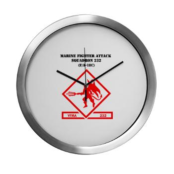 MFAS232 - M01 - 03 - Marine F/A Squadron 232(F/A-18C) with Text Modern Wall Clock - Click Image to Close