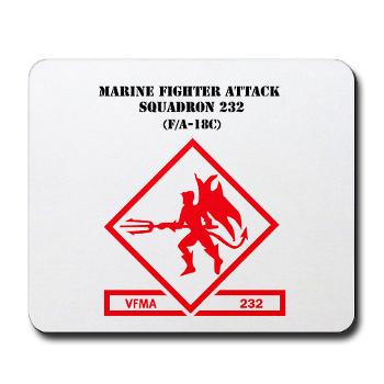 MFAS232 - M01 - 03 - Marine F/A Squadron 232(F/A-18C) with Text Mousepad - Click Image to Close