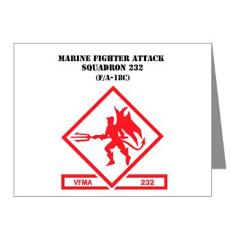 MFAS232 - M01 - 02 - Marine F/A Squadron 232(F/A-18C) with Text Note Cards (Pk of 20)