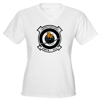 MFAS323 - A01 - 04 - Marine F/A Squadron 323(F/A-18C) - Women's V-Neck T-Shirt