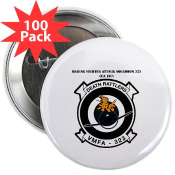 MFAS323 - M01 - 01 - Marine F/A Squadron 323(F/A-18C) with Text - 2.25" Button (100 pack)