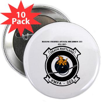 MFAS323 - M01 - 01 - Marine F/A Squadron 323(F/A-18C) with Text - 2.25" Button (10 pack)