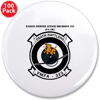 MFAS323 - M01 - 01 - Marine F/A Squadron 323(F/A-18C) with Text - 3.5" Button (100 pack)