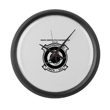 MFAS323 - M01 - 03 - Marine F/A Squadron 323(F/A-18C) with Text - Large Wall Clock