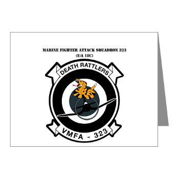 MFAS323 - M01 - 02 - Marine F/A Squadron 323(F/A-18C) with Text - Note Cards (Pk of 20) - Click Image to Close