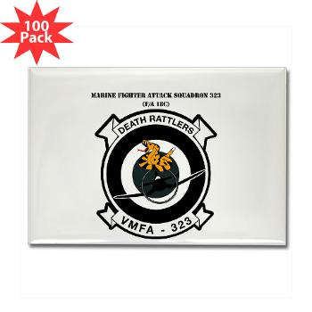 MFAS323 - M01 - 01 - Marine F/A Squadron 323(F/A-18C) with Text - Rectangle Magnet (100 pack)