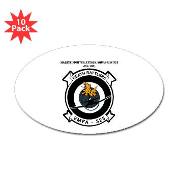 MFAS323 - M01 - 01 - Marine F/A Squadron 323(F/A-18C) with Text - Sticker (Oval 10 pk) - Click Image to Close
