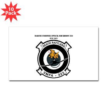 MFAS323 - M01 - 01 - Marine F/A Squadron 323(F/A-18C) with Text - Sticker (Rectangle 10 pk)
