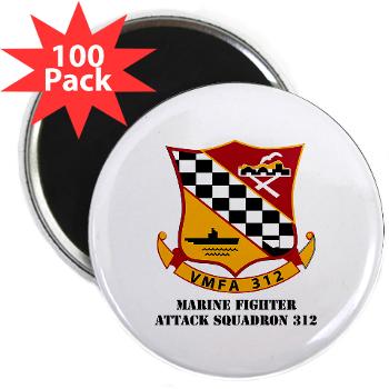 MFAS312 - A01 - 01 - USMC - Marine Fighter Attack Squadron 312 (VMFA-312) with Text - 2.25" Magnet (100 pack) - Click Image to Close