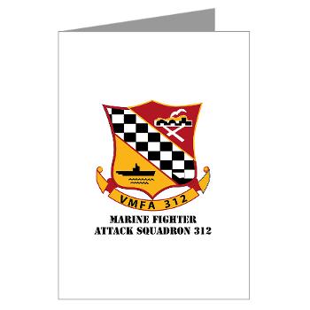 MFAS312 - A01 - 01 - USMC - Marine Fighter Attack Squadron 312 (VMFA-312) with Text - Greeting Cards (Pk of 10)