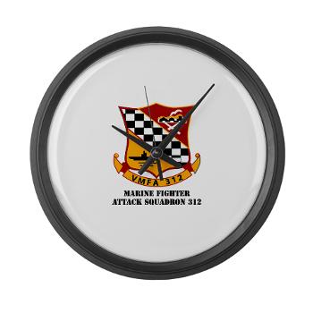 MFAS312 - A01 - 01 - USMC - Marine Fighter Attack Squadron 312 (VMFA-312) with Text - Large Wall Clock