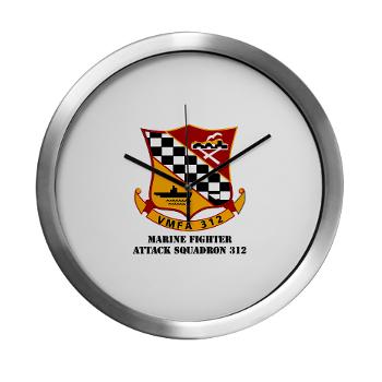 MFAS312 - A01 - 01 - USMC - Marine Fighter Attack Squadron 312 (VMFA-312) with Text - Modern Wall Clock