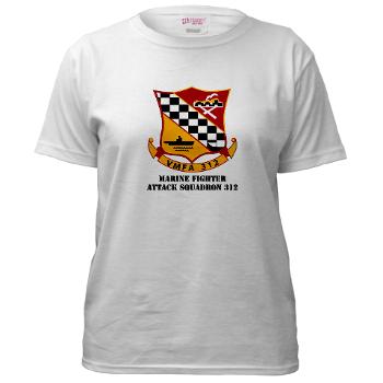 MFAS312 - A01 - 01 - USMC - Marine Fighter Attack Squadron 312 (VMFA-312) with Text - Women's T-Shirt - Click Image to Close