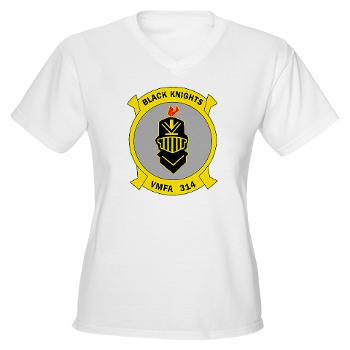MFAS314 - A01 - 04 - Marine F/A Squadron 314(F/A-18C) Women's V-Neck T-Shirt - Click Image to Close