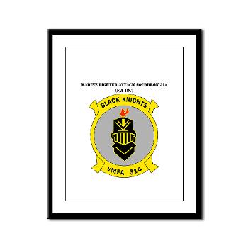 MFAS314 - M01 - 02 - Marine F/A Squadron 314(F/A-18C) with Text Framed Panel Print
